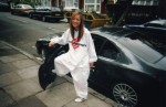 Steph posing wid Ray's car! Yes I am wearing Ray's clothes! 